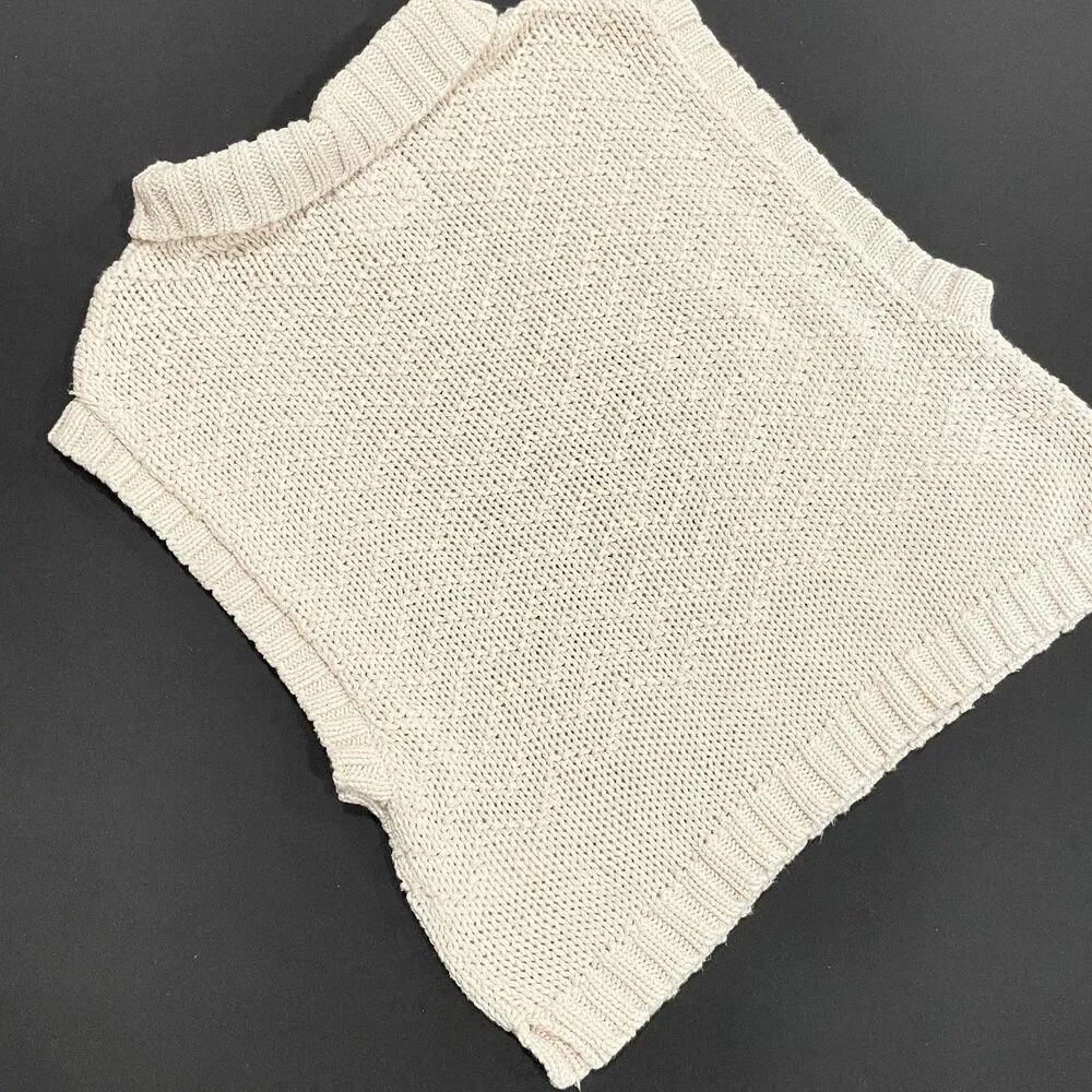 ~ Boho Free People Sm Sweater Loose Knit Cream We The Free Soft Beachy Tank